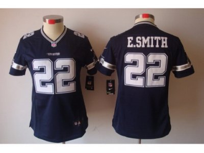 Nike Women Dallas Cowboys #22 E.SMITH blue [Women's NIKE LIMITED Jersey]