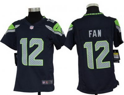 Youth Nike Seattle Seahawks 12# Fan Blue Nike NFL Jerseys