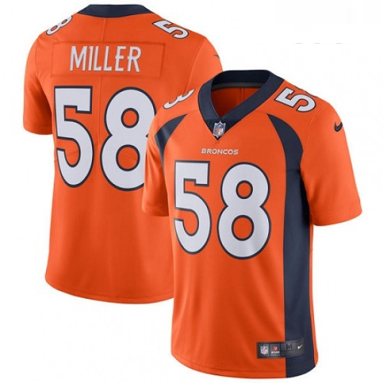 Youth Nike Denver Broncos 58 Von Miller Orange Team Color Vapor Untouchable Limited Player NFL Jerse