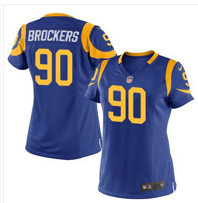 Nike Rams #90 Michael Brockers Royal Blue Alternate Womens Stitched NFL Elite Jersey