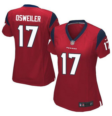 Nike Texans #17 Brock Osweiler Red Alternate Womens Stitched NFL Elite Jersey