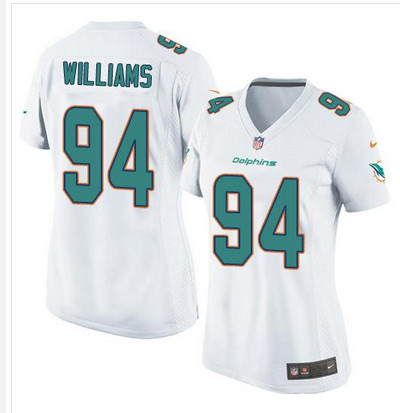 Nike Dolphins #94 Mario Williams White Womens Stitched NFL Elite Jersey