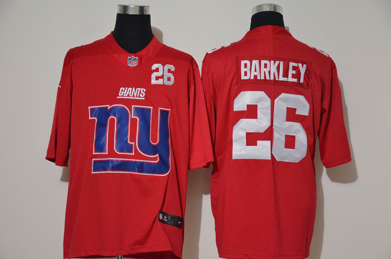 Nike Giants 26 Saquon Barkley Red Team Big Logo Number Vapor Untouchable Limited Jersey