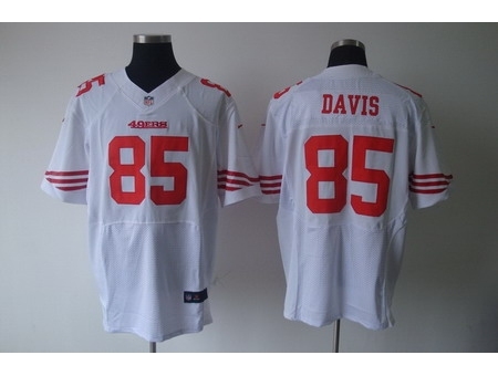 Nike San Francisco 49ers 85 Vernon Davis White Elite NFL Jersey