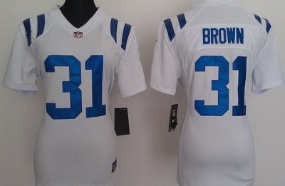 Women Nike Indianapolis Colts 31# Donald Brown White Nike NFL Jerseys