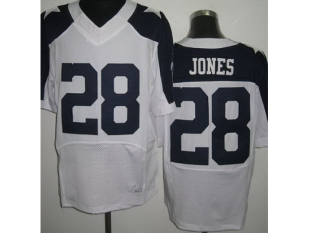 Nike Dallas Cowboys 28 Felix Jones White Elite Thankgivings NFL Jersey