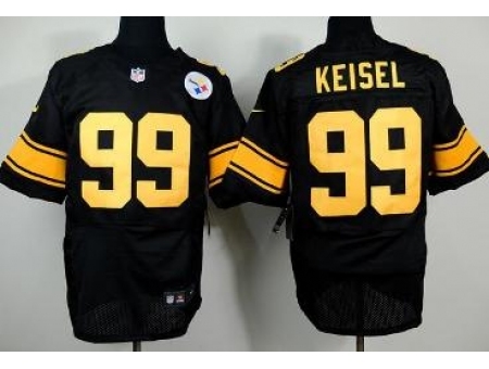 Nike Pittsburgh Steelers 99 Brett Keisel Black Elite Gold No. NFL Jersey