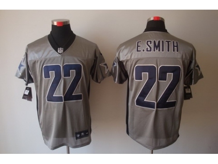 Nike Dallas Cowboys 22 Emmitt Smith Grey Elite Shadow NFL Jersey