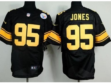 Nike Pittsburgh Steelers 95 Jarvis Jones Black Elite Gold No. NFL Jersey