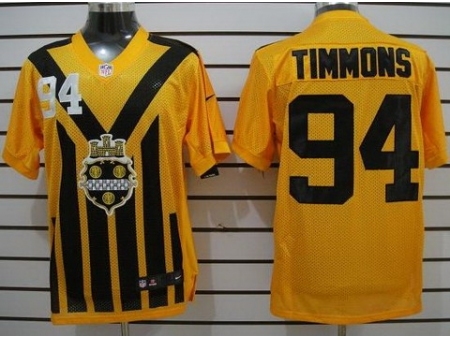 Nike Pittsburgh Steelers 94 Lawrence Timmons Yellow Elite 1933s Throwback NFL Jersey