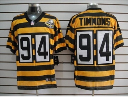 Nike Pittsburgh Steelers 94 Lawrence Timmons yellow black Elite 80TH M&N NFL Jersey