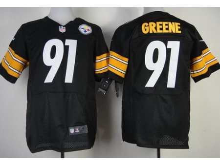 Nike Pittsburgh Steelers 91 Kevin Greene Black Elite NFL Jersey