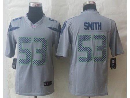 Nike Seattle Seahawks 53 Malcolm Smith Grey LIMITED NFL Jersey