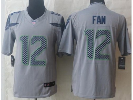 Nike Seattle Seahawks 12 Fan Grey LIMITED NFL Jersey