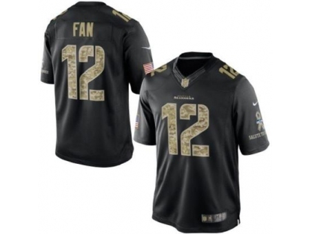 Nike Seattle Seahawks 12 Fan Black Limited Salute to Service NFL Jersey