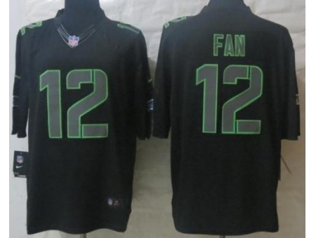 Nike Seattle Seahawks 12 Fan Black Impact Limited NFL Jersey