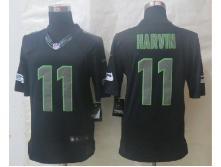 Nike Seattle Seahawks 11 Harvin Black Impact Limited NFL Jersey