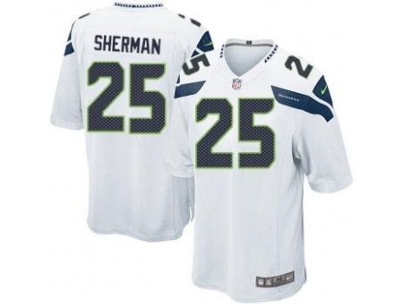 Nike Seattle Seahawks 25 Richard Sherma White Game NFL Jersey