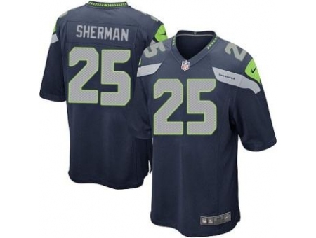 Nike Seattle Seahawks 25 Richard Sherma Blue Game NFL Jersey