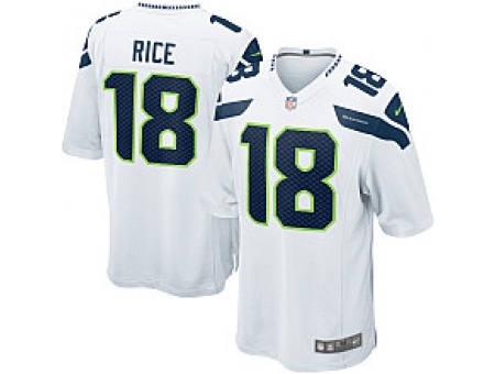 Nike Seattle Seahawks 18 Sidney Rice White Game NFL Jersey