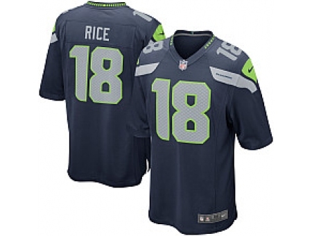 Nike Seattle Seahawks 18 Sidney Rice Blue Game NFL Jersey