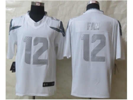 Nike Seattle Seahawks 12 Fan hite Game Platinum WNFL Jersey