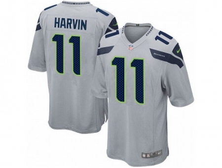 Nike Seattle Seahawks 11 Percy Harvin Grey Game NFL Jersey