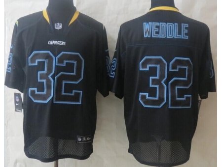 Nike San Diego Chargers 32 Eric Weddle Black Elite Lights Out NFL Jersey