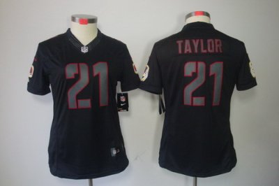 Women Nike NFL Washington Redskins #21 Fred Taylor Black Jerseys[Impact Limited]