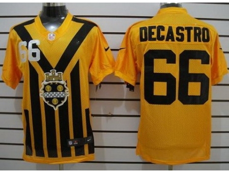 Nike Pittsburgh Steelers 66 David DeCastro Yellow 1933s Throwback Elite NFL Jersey