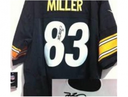 Nike Pittsburgh Steelers 83 Heath Miller Black Elite signature NFL Jersey