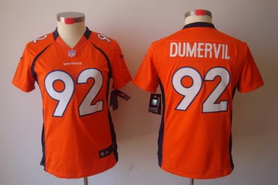 Women Nike Denver Broncos 92# Dumervil Orange Color[NIKE LIMITED Jersey]