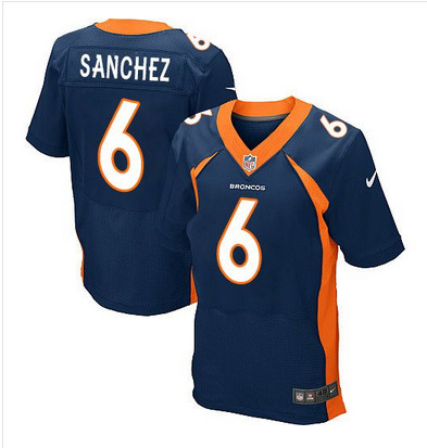 Nike Broncos #6 Mark Sanchez Navy Blue Alternate Mens Stitched NFL New Elite Jersey