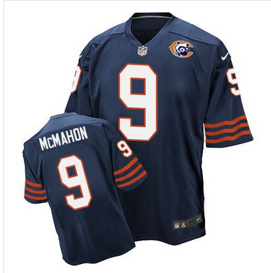 Nike Bears #9 Jim McMahon Navy Blue Throwback Mens Stitched NFL Elite Jersey