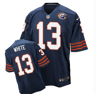 Nike Bears #13 Kevin White Navy Blue Throwback Mens Stitched NFL Elite Jersey