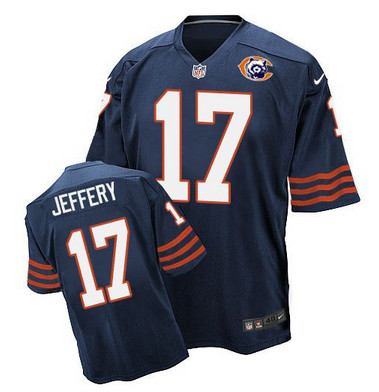 Nike Bears #17 Alshon Jeffery Navy Blue Throwback Mens Stitched NFL Elite Jersey