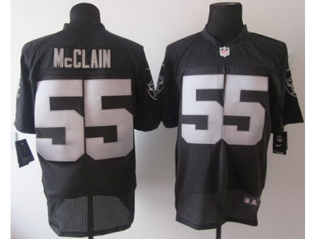 Nike Oakland Raiders 55 Rolando McClain Black Elite Logo Sleeve NFL Jersey