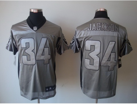 Nike Oakland Raiders 34 Bo.Jackson Grey Elite Shadow NFL Jersey