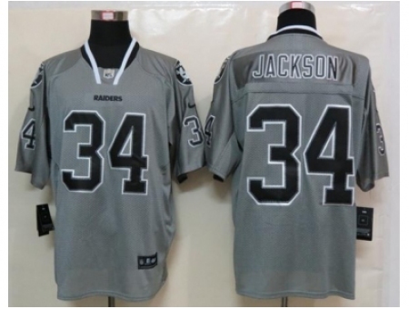 Nike Oakland Raiders 34 Bo Jackson Grey Elite Lights out NFL Jersey