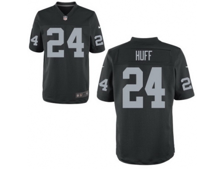 Nike Oakland Raiders 24 Michael Huff Black Elite NFL Jersey