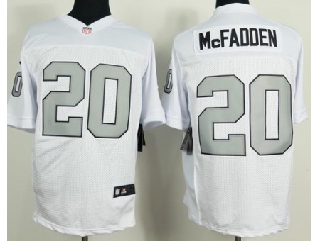 Nike Oakland Raiders 20 Darren McFadden White Elite Silver No. NFL Jersey