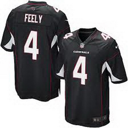 Men Nike Cardinals 4 Jay Feely Black Game Jersey