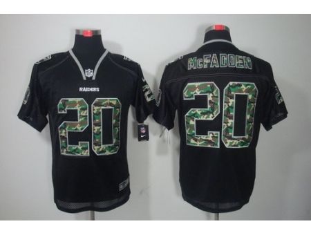 Nike Oakland Raiders 20 Darren McFadden Black Elite Lights Out Camo Number NFL Jersey