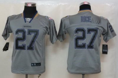 Women Nike Baltimore Ravens #27 Ray Rice Grey Lights Out Elite NFL Jerseys