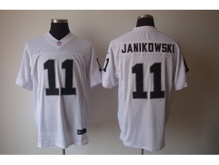 Nike Oakland Raiders 11 Sebastian Janikowski White Elite NFL Jersey