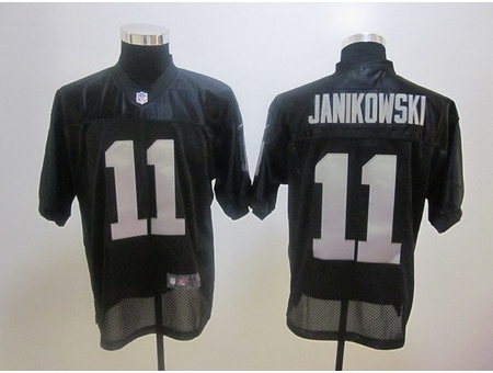 Nike Oakland Raiders 11 Sebastian Janikowski Black Elite NFL Jersey