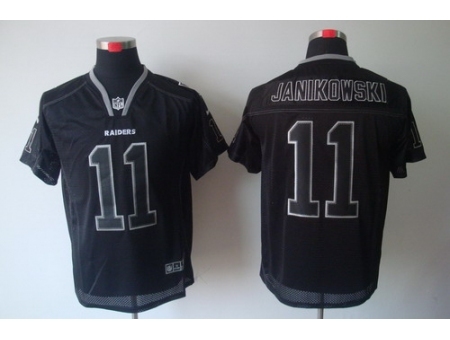 Nike Oakland Raiders 11 Sebastian Janikowski Black Elite Lights Out NFL Jersey