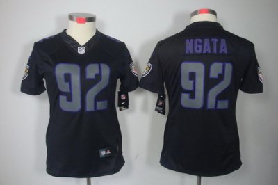 Women Nike Baltimore Ravens #92 Haloti Ngata Black Jerseys[Impact Limited]