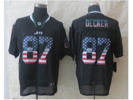 Nike New York Jets 87 Eric Decker Black Elite USA Flag Fashion NFL Jersey