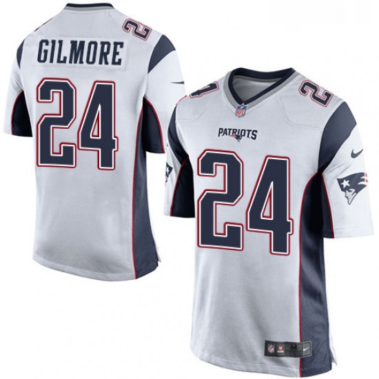 Mens Nike New England Patriots 24 Stephon Gilmore Game White NFL Jersey